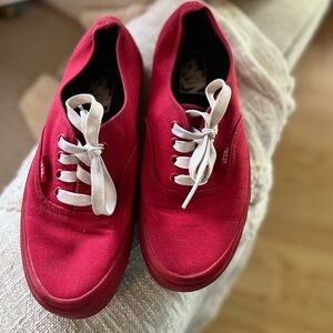 Vans Red Sneakers with Black Soles